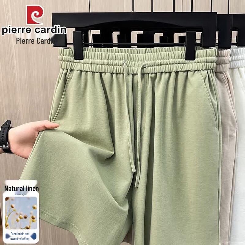 Pierre Cardin Men s Summer Cotton Linen Tencel Blend Casual Shorts 2XL