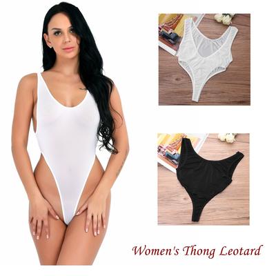 Leotard for Women High Cut Backless See Through Low Back Slim Thong Bodysuit Romper