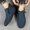 Men Fall Shoes Men Loafers Moccasins Breathable Anti-Slip Driving Shoes Outdoor Sports Casual Ankle Boots High-Top Hiking Shoes