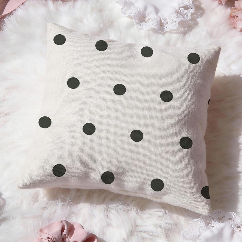 Polka Dots Cushion Cover Premium Comfort Reversible Pillow Cove Two in One Design for Any Room Car Interior