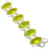 Lemon Quartz Marquise Shape Gemstone Bracelet Elegant Adjustable Link Jewelry 8"