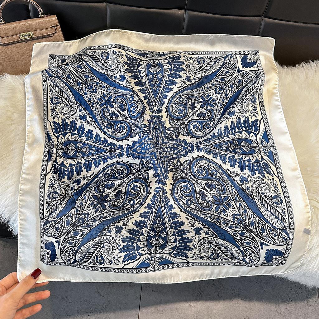 Spring And Autumn Silk Scarf Women'S Ribbon Headgear Hair Accessories Flowers Cashew Nut Flowers Versatile Temperament Advanced