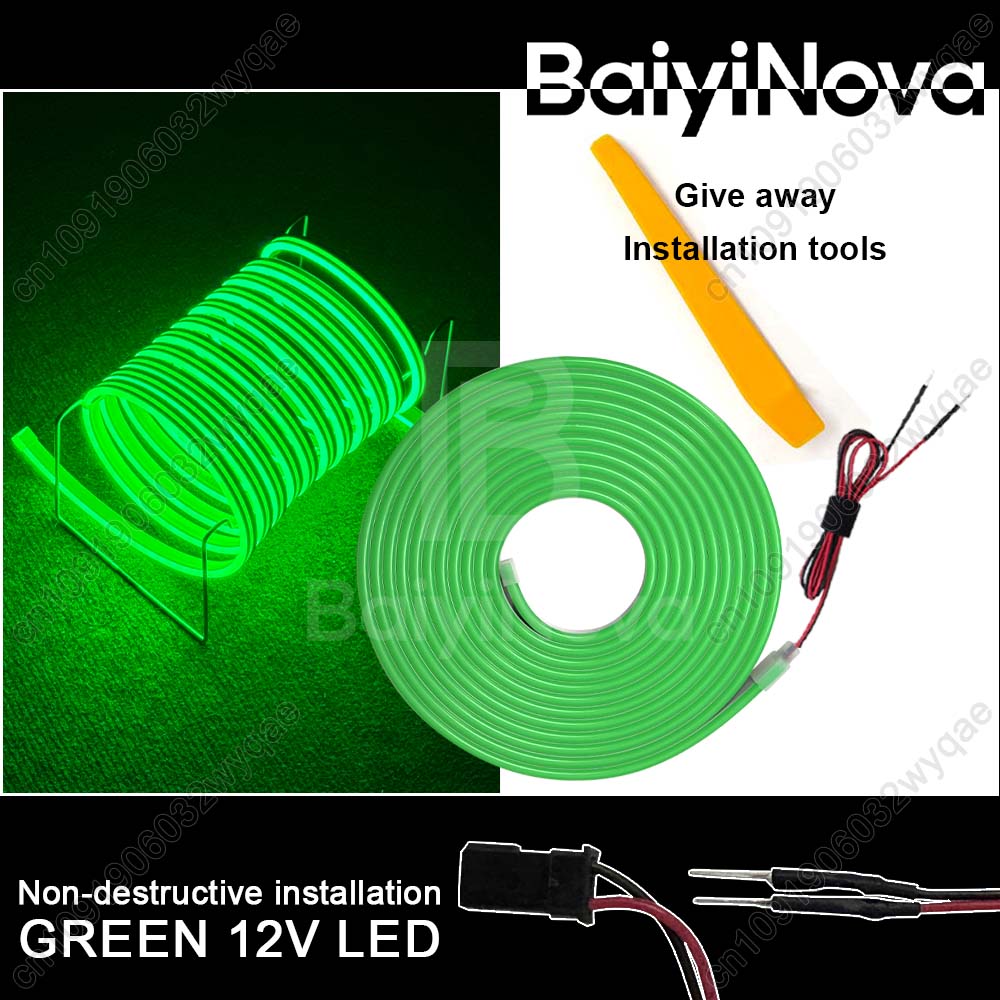 

Car trunk light bar, 200cm/450cm LED light bar, Universal Car interior atmosphere lamp, Plug & play Auto Accessories DC 12V LED 200cm зелений
