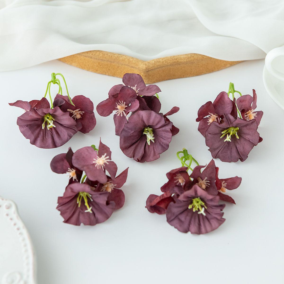 

Silk Artificial Flower morning glory hydrangea Hot sale Festival Home Outdoor Garden Wedding Decor DIY gift box Christmas Wreath 5pcs