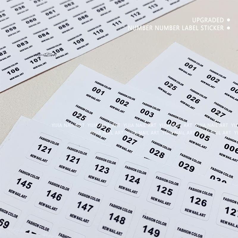 Nr.1-240 Nagellacknummer-Aufkleber Farbaufkleber Gel-Flasche Lippenstift Nägel Spitze Display Markierung Maniküre Nummerierungswerkzeug Lack Kleber