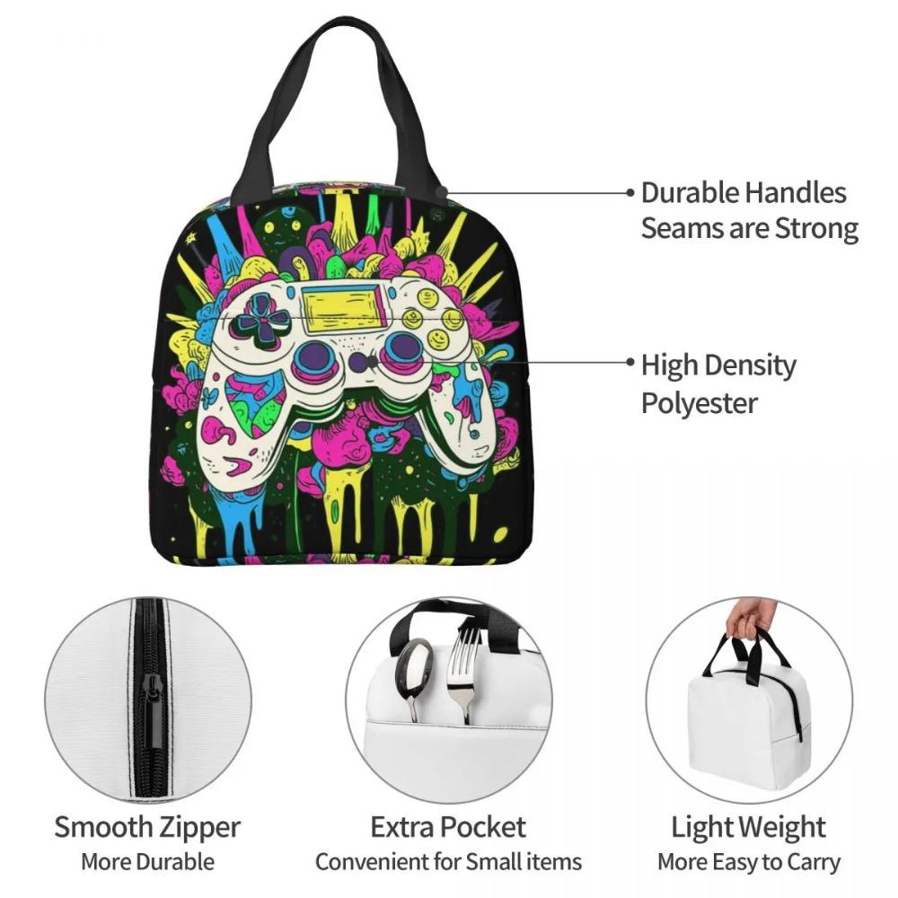 Borsa Termica per Pranzo Isolante Astratta Colorata con Graffiti per Gamer Bambini Scatole per Cibo Portatili Borsa Termica Tote