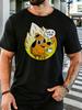 Unisex Rotes Rundhals-T-Shirt Klassisch This Is Fine Meme Hund Flammen Hintergrunddruck Locker Sommer Streetwear Lässig Kurzarm Basic Oberteil