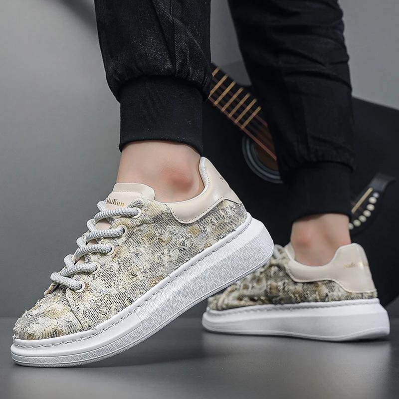 2024 Nauji Pavasario ir Rudens Porų Laisvalaikio Drobės Sportbačiai Madingi Vyriški Bėgimo Bateliai Didelis Dydis Plius Dydis 39-44 Aukštį Didinantys