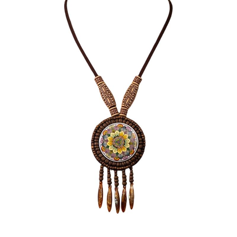 Handmade Braided Vintage Bohemia Necklace Women Nepal Jewelry Ethnic Leather Accessory