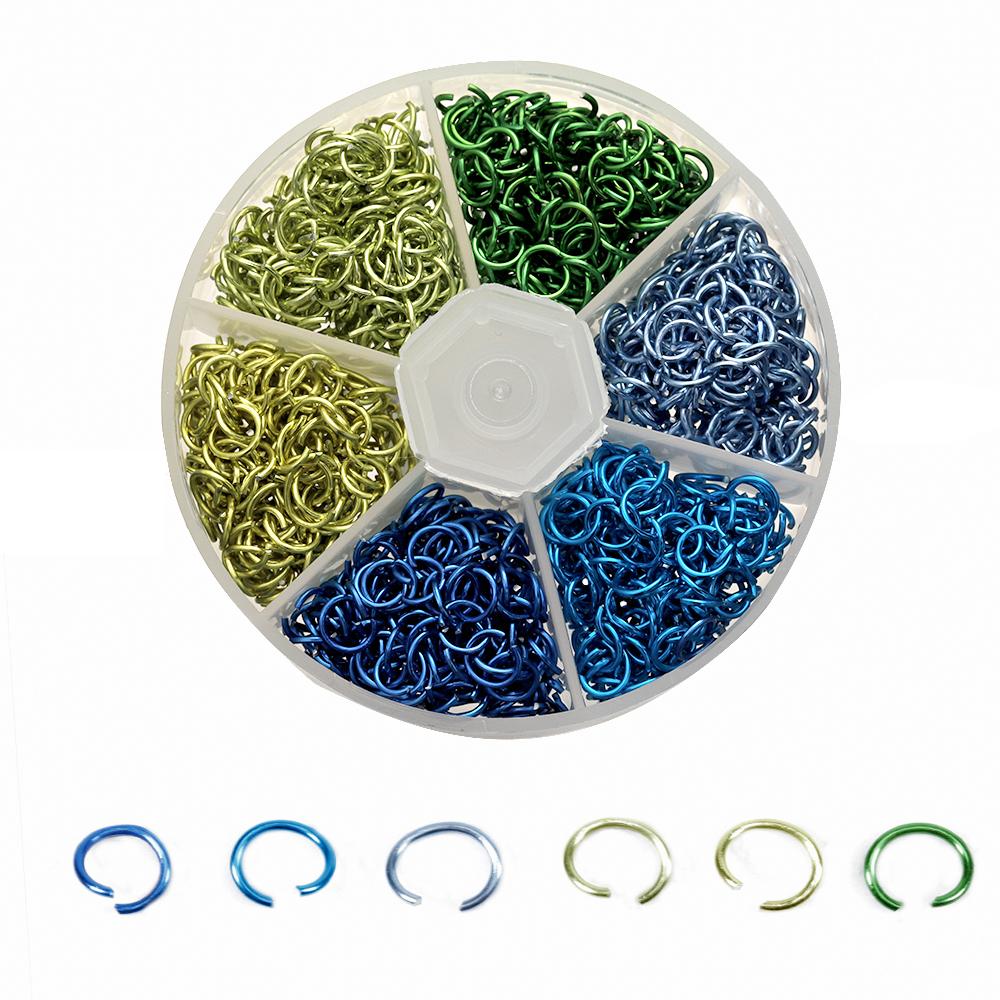 1080pcs/Box 6mm Colorful Aluminum Jump Ring Opening Ring Split Ring for DIY Jewelry Making Necklace Crafts Accessories