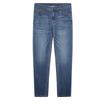 TRIES Men's Retro Washed Whiskered Letter Print Straight Jeans