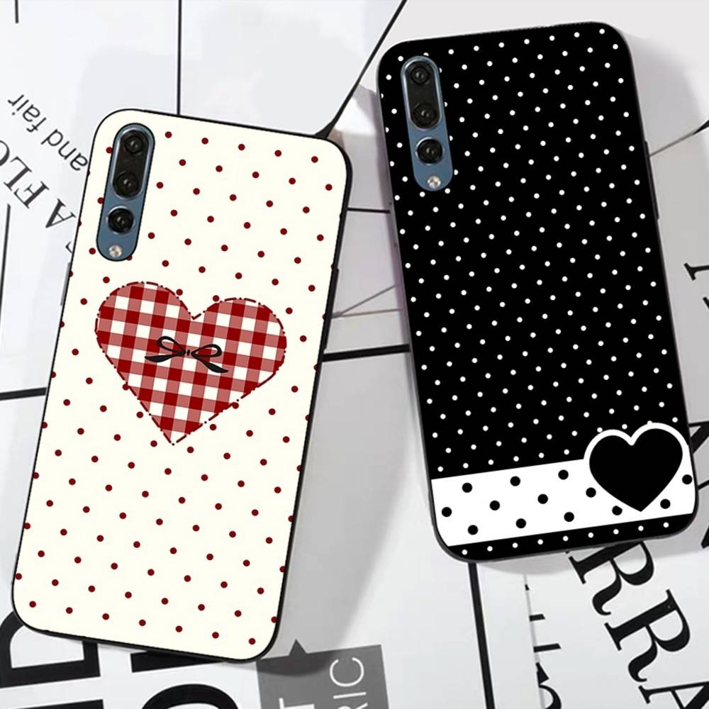 Korea Lovely Polka Dot Phone Case For Huawei P 8 9 10 20 30 40 50 Pro Lite Psmart Honor 10 Lite 70 Mate 20lite
