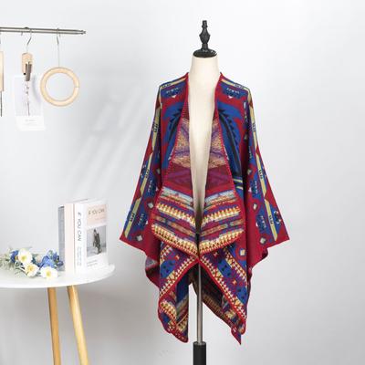 Sciarpa da Viaggio da Campeggio all'Aperto da Donna, Grande, Double-Face, Stile Etnico, Mantella Calda