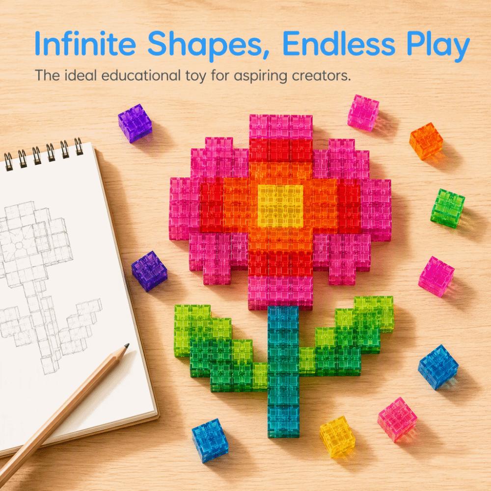 Transparent Magnetic Cubes Construction Toy Colorful Children's Educational Toy  Children