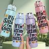 1PC If I'm Sitting I'm Knitting Text 750ml Color Plastic Sports Water Bottle Leakproof Flip Straw Lid Suitable for Sports Office Home Use