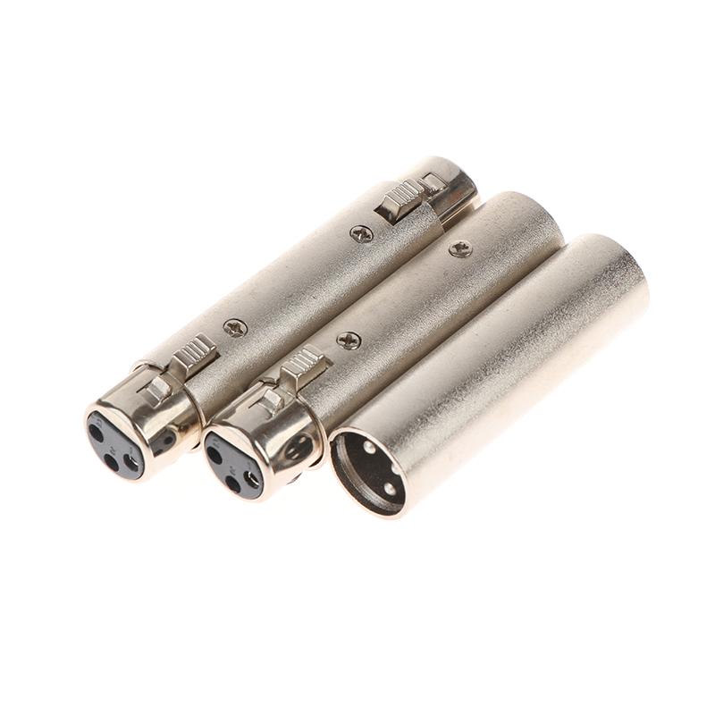 HOT 1Pc 3Pin XLR Female To Female SIM Card Audio Microphone Mic Adapter Connector XLR Male To Male XLR Male To Female Connectors