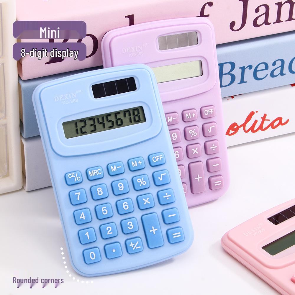 Creative Mini Colorful Silent Calculator for Primary Students - Ultra-thin & Portable