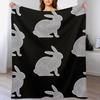 Black and White Rabbit Triads Throw Blanket All Season Soft Lightweight Blanket for Home