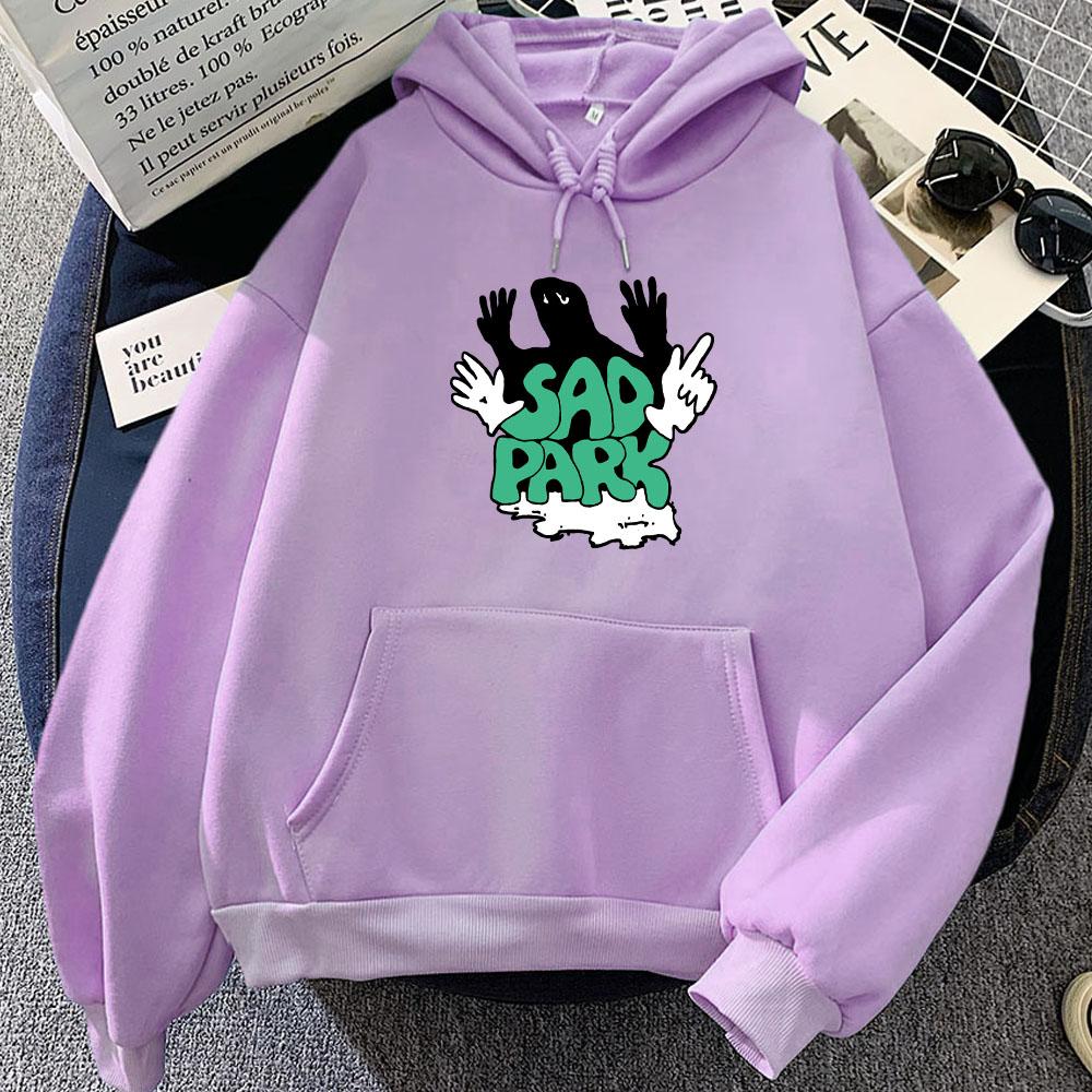 Women Clothes Band Sad Park Graphic Hoodies Casual Long Sleeve Harajuku Fashion Sweatshirts Moletom Winter Warm Hooded Pullovers