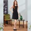 Sequin Spliced Sleeveless Little Black Dress