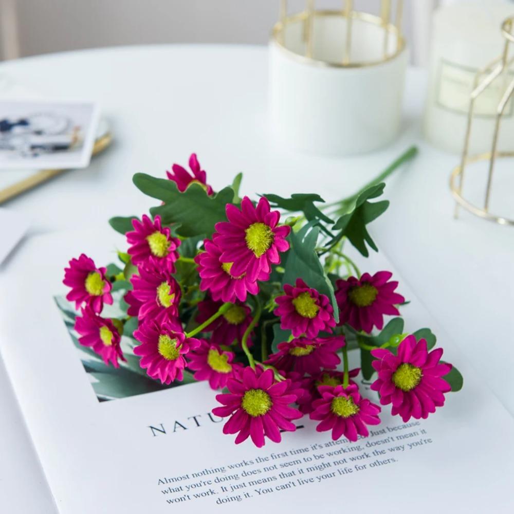 21 Heads Artificialflower Autumn Silk Daisy Bouquet Decor Vase Home Wedding Decor Household Products Holiday Party DIY Gift Box