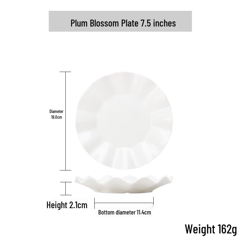 Qianxing White Melamine Lotus Dinner Plates