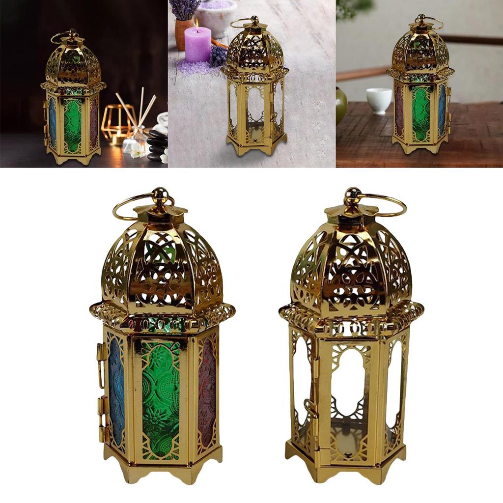 Mini Candle Lantern Vintage Style Decorative Hanging Candle Holder Wind Lamp for Halloween Wedding Decor Table Centerpiece