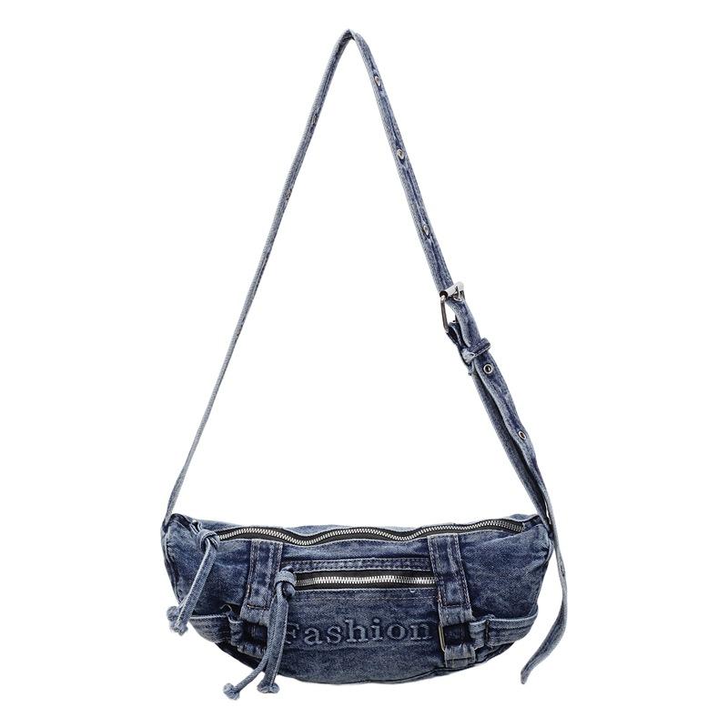 Large Capacity Commuter Tote Bag Women's Denim Shoulder Crossbody Bag