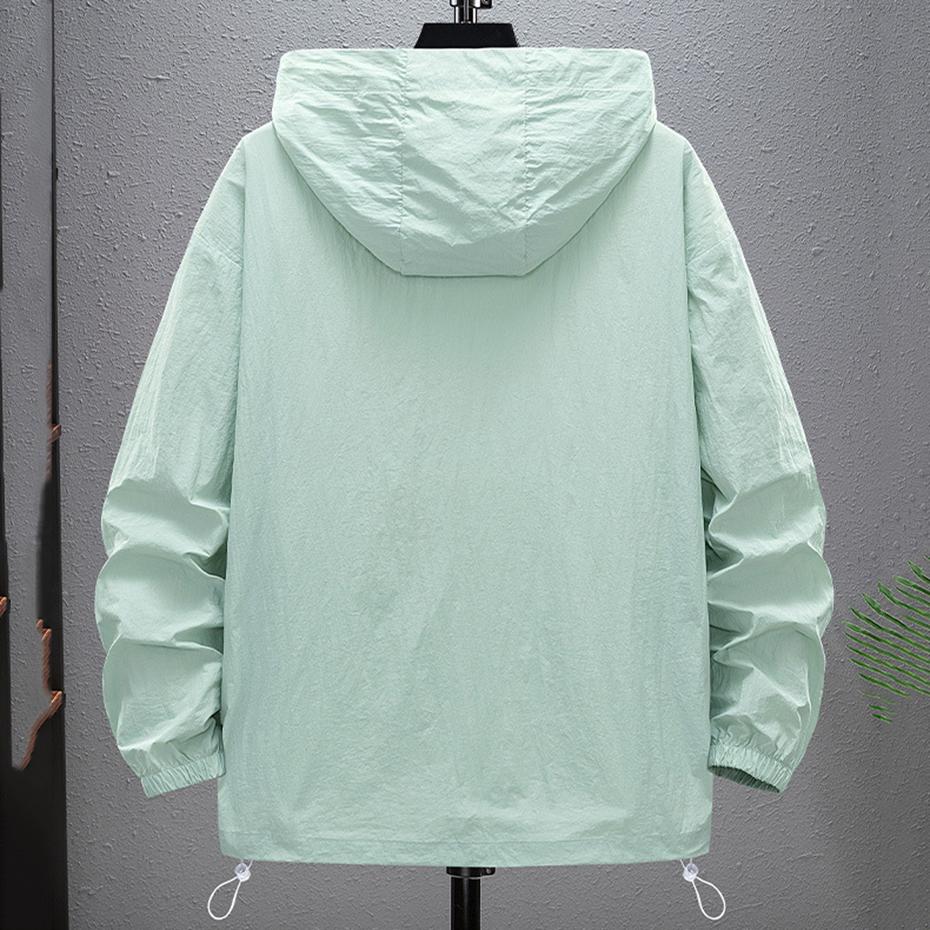 Plus Size Summer Men Jackets Sun Protection Skin Coats Ultra-Light Hooded Jackets Big Size Men Windbreaker