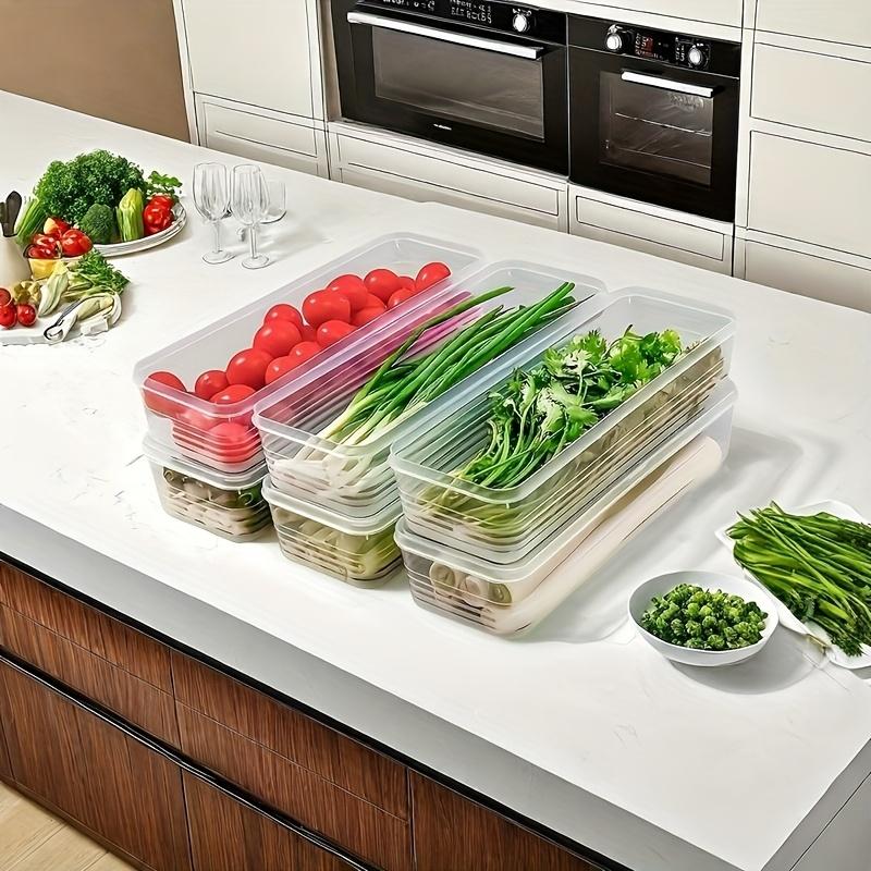 2/4/6pcs Food Vegetable Storage Containers - Refrigerator Storage Box - Durable Sealed Kitchen Storage Box, Kitchen Organizer