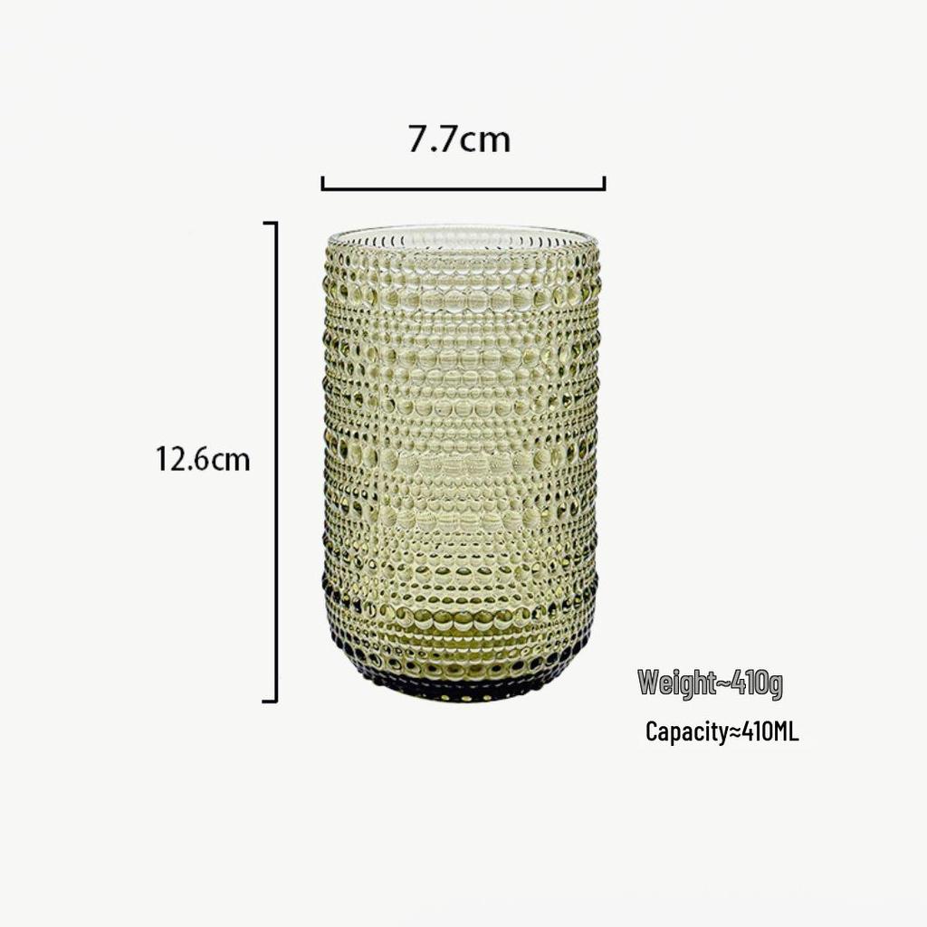 Retro skleněný pohár v lehkém luxusním stylu: Univerzální pro vodu, ústní vodu, džus, mléko, pivo a whisky - Zesílený design