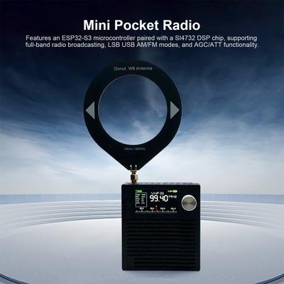 Portable Pocket Radio 3000Mah Battery Earphone Amplifier Circuitwith Antenna For Family Elder Gift Outdoor Jogging Emergency Use