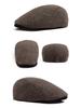 Retro British Herringbone Men's Beret: Autumn/Winter Literary Flat Cap - Trendy Large Head Size Duckbill Design