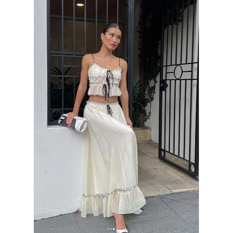 Sling Sweet Top Pleat Fairy Skirt sets Sweet Top Skirt Set