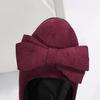 2026 New Womens Flat Casual Shoes Soft Suede Bow Round Toe Loafers Slip On Comfortable Walking Shoes Big Size Available