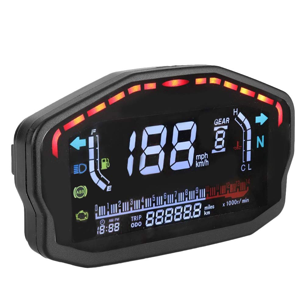 Instrument Motocicletă-Vitezometru Qiilu,Vitezometru Digital LED LCD Profesional,Kilometraj, Tahometru Motocicletă, Instrument Reinstalat