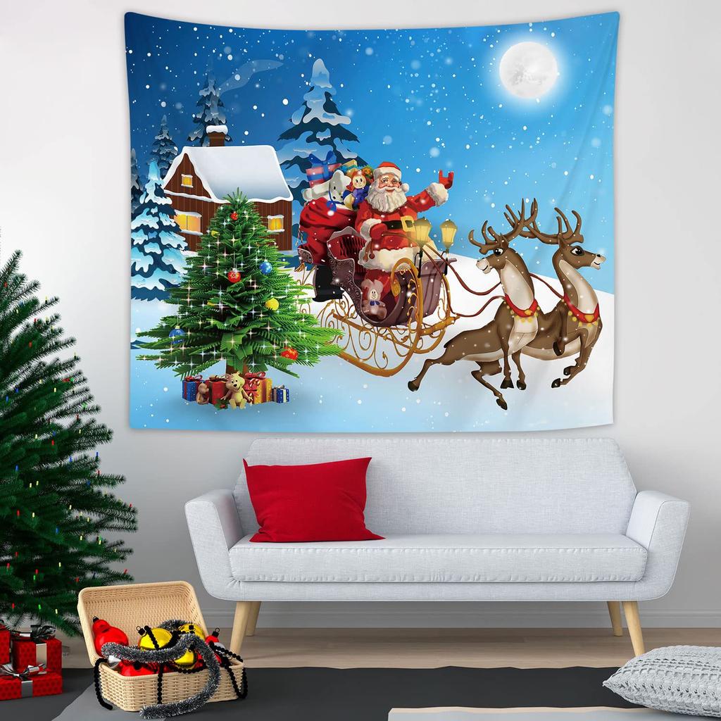 Christmas Tree Winter Santa Claus Wall Hanging Tapestry Christmas Wall Hanging Tree Wall Hanging Gorgeous Christmas Tree Fireplace Gifts