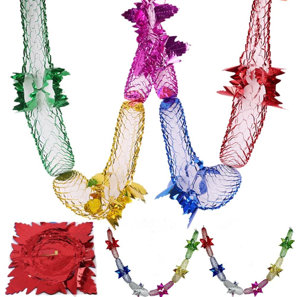 Foil Garland Christmas Garland Home Decoration Ceiling Hanging Decor Christmas Wreath Decorative Garlands Party Supplies