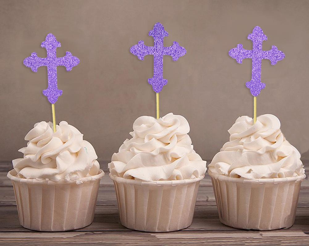 Darling Souvenir| Christening Baptism Cupcake Toppers| Dessert Decorations - Pack Of