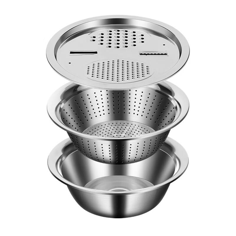 Shuangsheng 3-Piece Kitchen Grater & Drain Basin Set