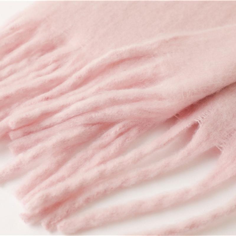 Long Tassels Neckerchief Solid Color Scarf Lightweight Yet Warm Headscarf Shawl For Casual or Formal Wear Daily