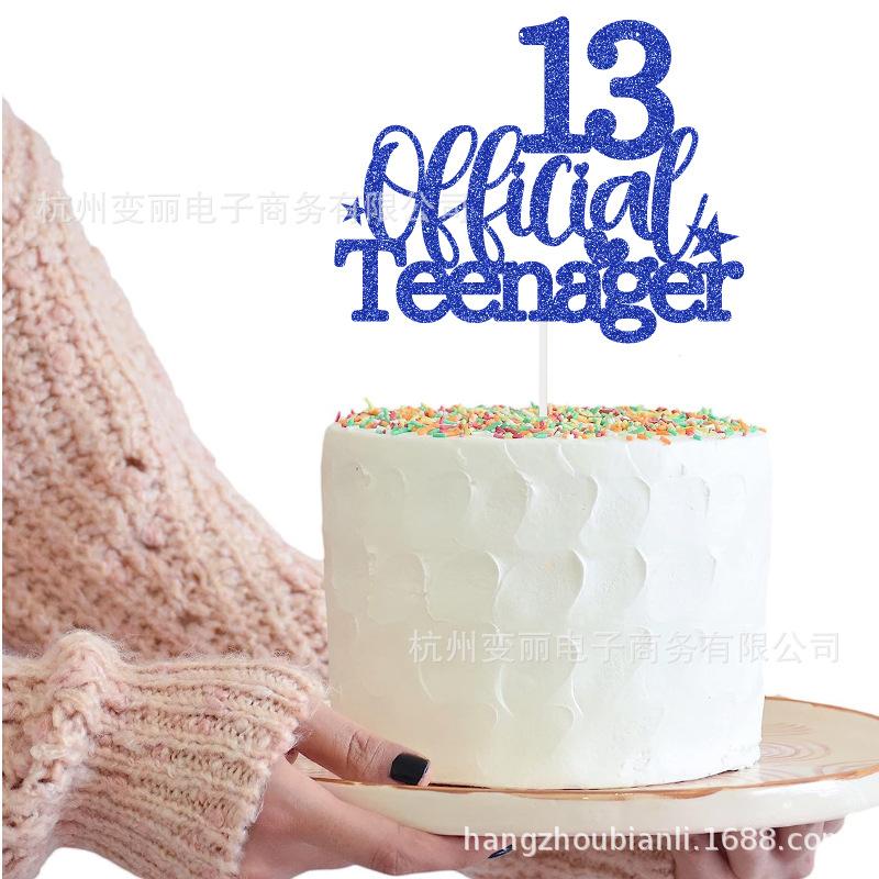 1Pcs Black Gold Happy 10 Birthday Cake Topper 10th 20th 30th 40th 50th 60th Loves & Wishes Party Decorations for Birthday Party