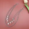 Retro metal key pendant, multi-layer waist chain, female punk trend lock-shaped trouser chain decoration
