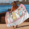 Funny Cat M-Mofusand Anime Microfiber Blanket Quick Drying Beach Towels Oversized Printing Super Absorbent Pool Towel Blanket