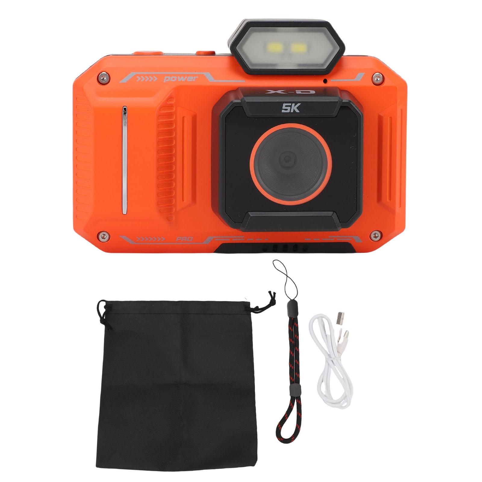 

Digital Camera 18x Zoom Auto Focus 2.88 Inch Screen 5K 70MP UHD Camera with Flash for Travel Life помаранчевий