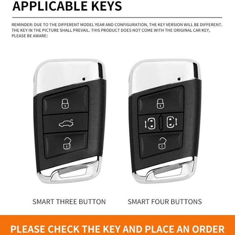 2025 New Zinc Alloy Car Smart Remote Key Fob Case Cover Protector Shell For Skoda Superb A7 Karoq Kodiaq 2020 2021 Keychain Acce