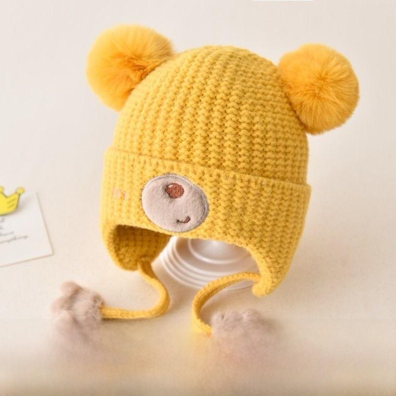 Baby Knit Hat Winter Warmth For Toddlers With Earmuffs And Wide Brim Shield