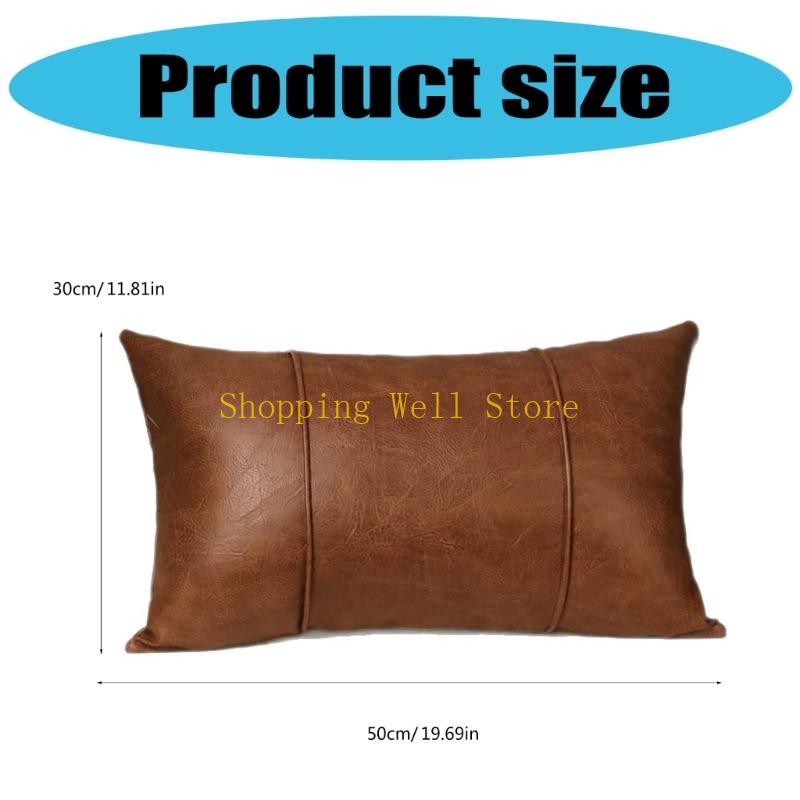 KX4B Ergonomic Design Cushions Cover Faux Leather Sofa Chair Lumbar Support Case