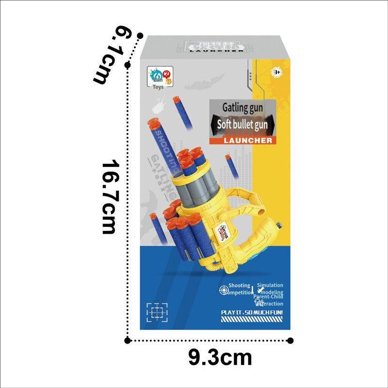Gatling Children Eva Soft Bullet Gun Boy Toy Simulation Hand Gun Model Outdoor Game Kids Gift Battle Play Plastic Mini Pistol