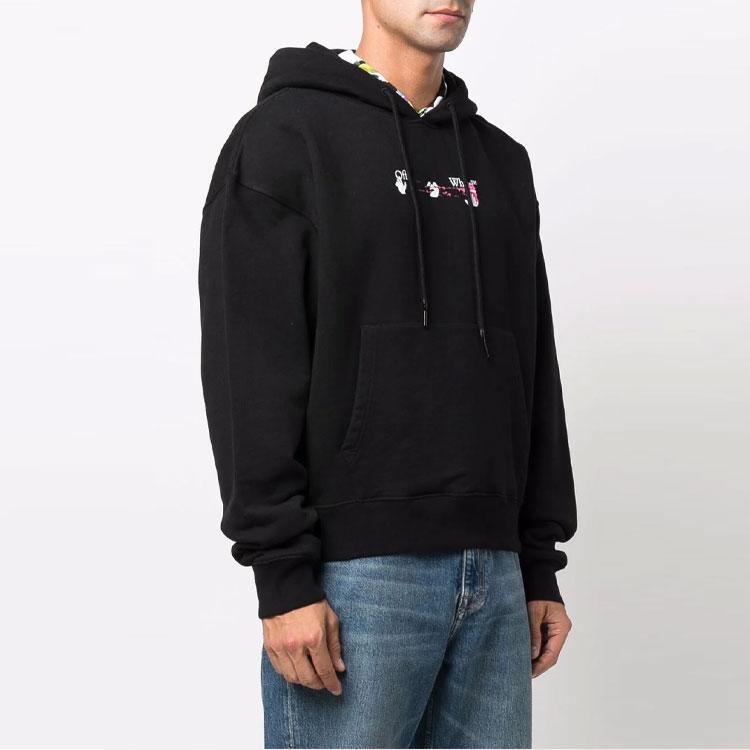 OFF WHITE Acrylic Arrow Logo Print Hooded Sweatshirt OMBB037F21FLE0151032